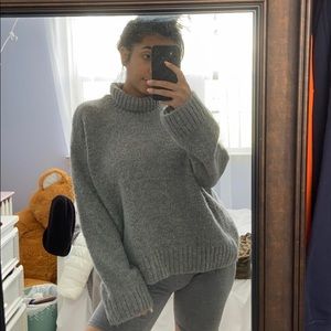 Gray turtle neck sweater